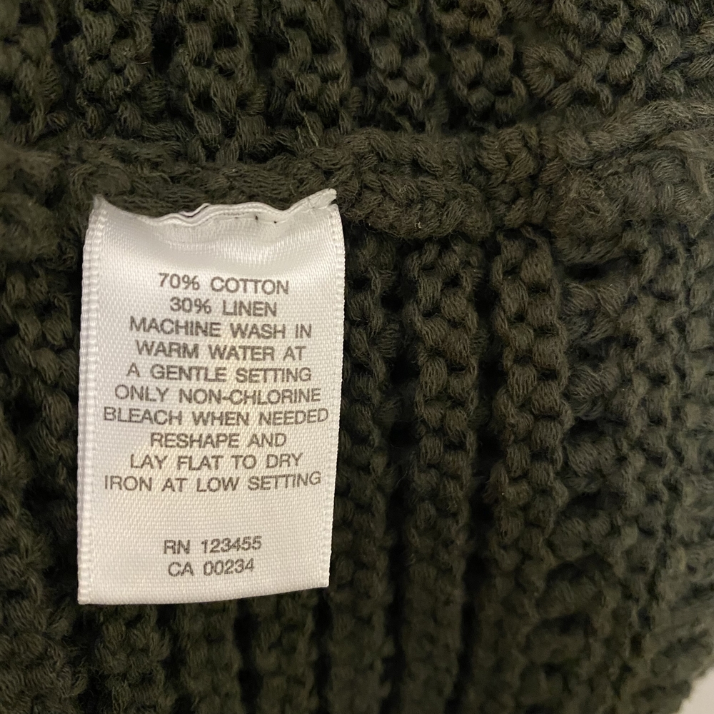 Lord & Taylor 424‎ FIFTH Open Knit Linen Blend Sweater Vest Dark Green - Picture 6 of 9